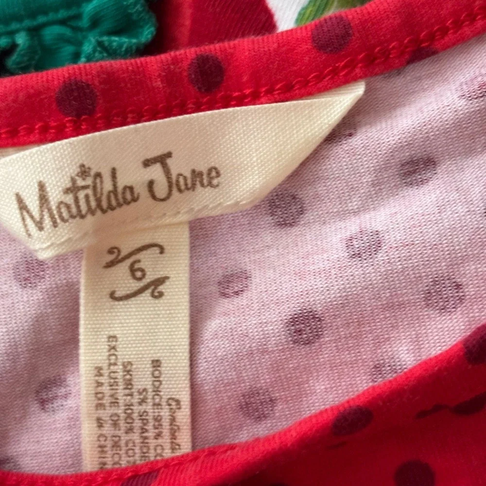Matilda Jane Girls Dress Lot of 3 Size 6 Floral Polka Dot Plaid Tiered Ruffle